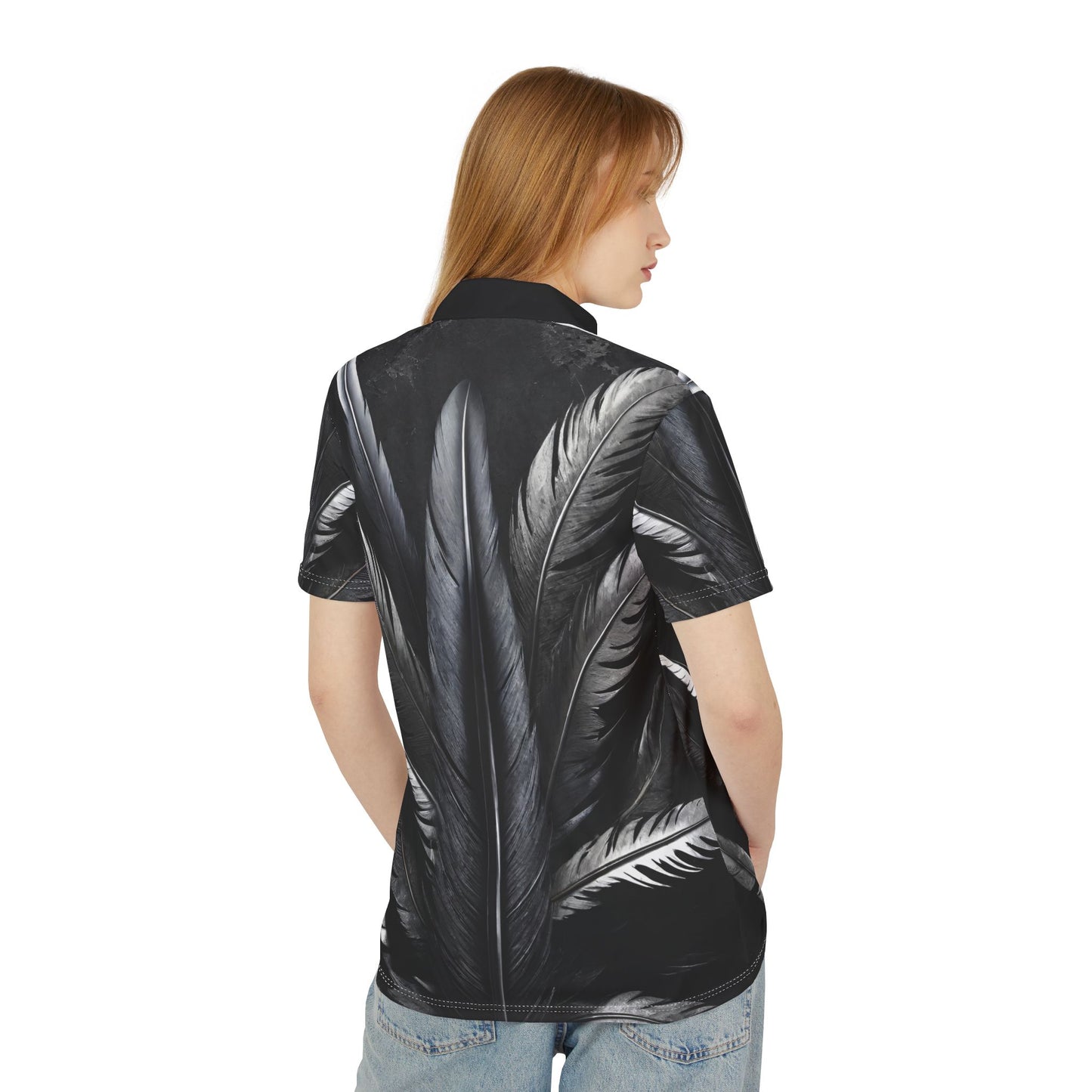 Metal Feathers Polo Shirt