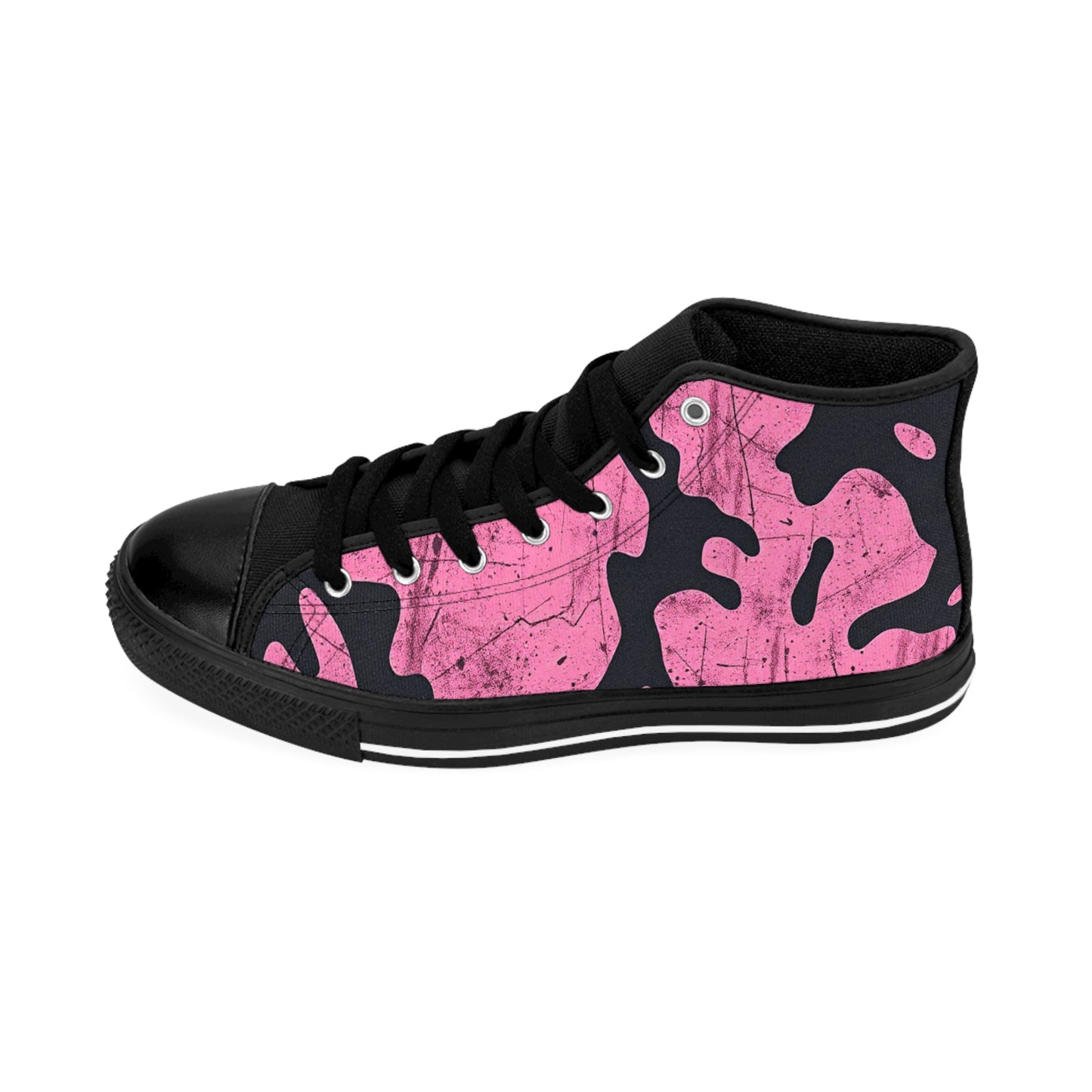 SAVAGE-Pink and Black Camo High-Top Sneakers