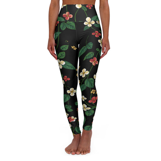 Vine Blossoms - Women's High Waisted Yoga Leggings