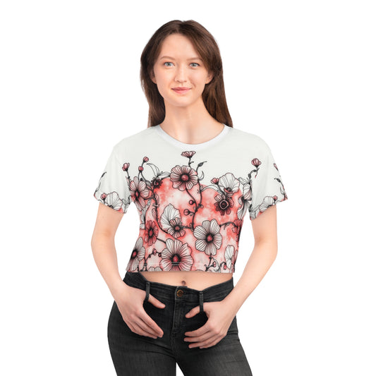 Blushing Bloom - Crop Tee