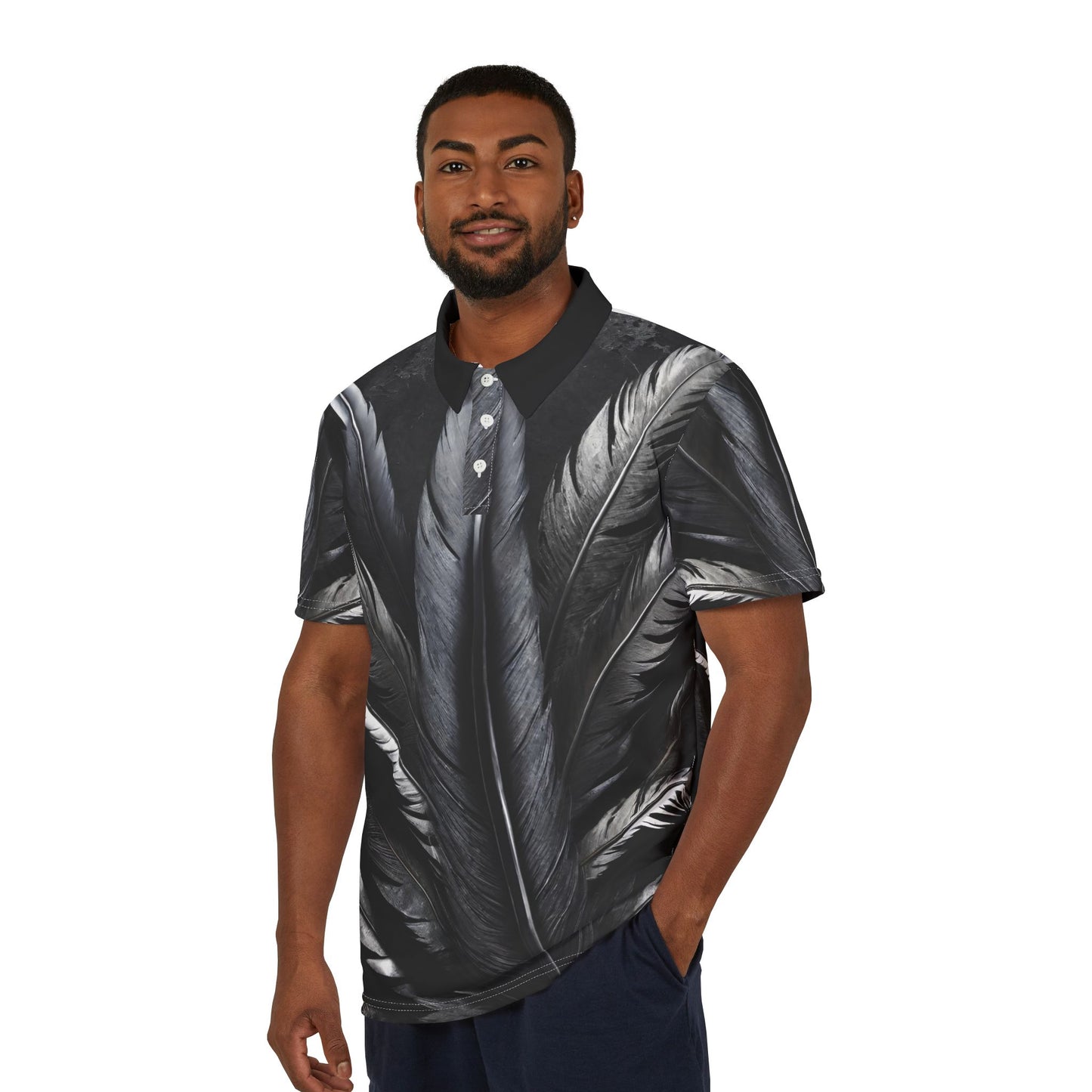 Metal Feathers Polo Shirt