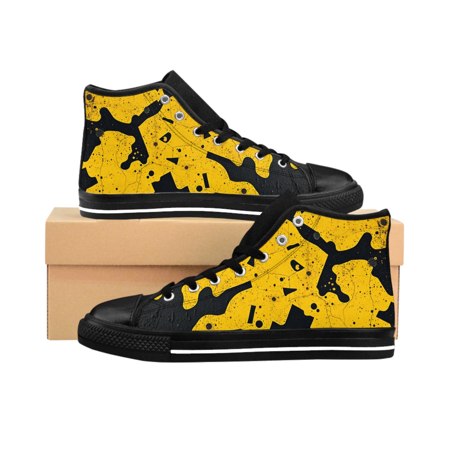 Cold Black n Gold High-Top Sneakers