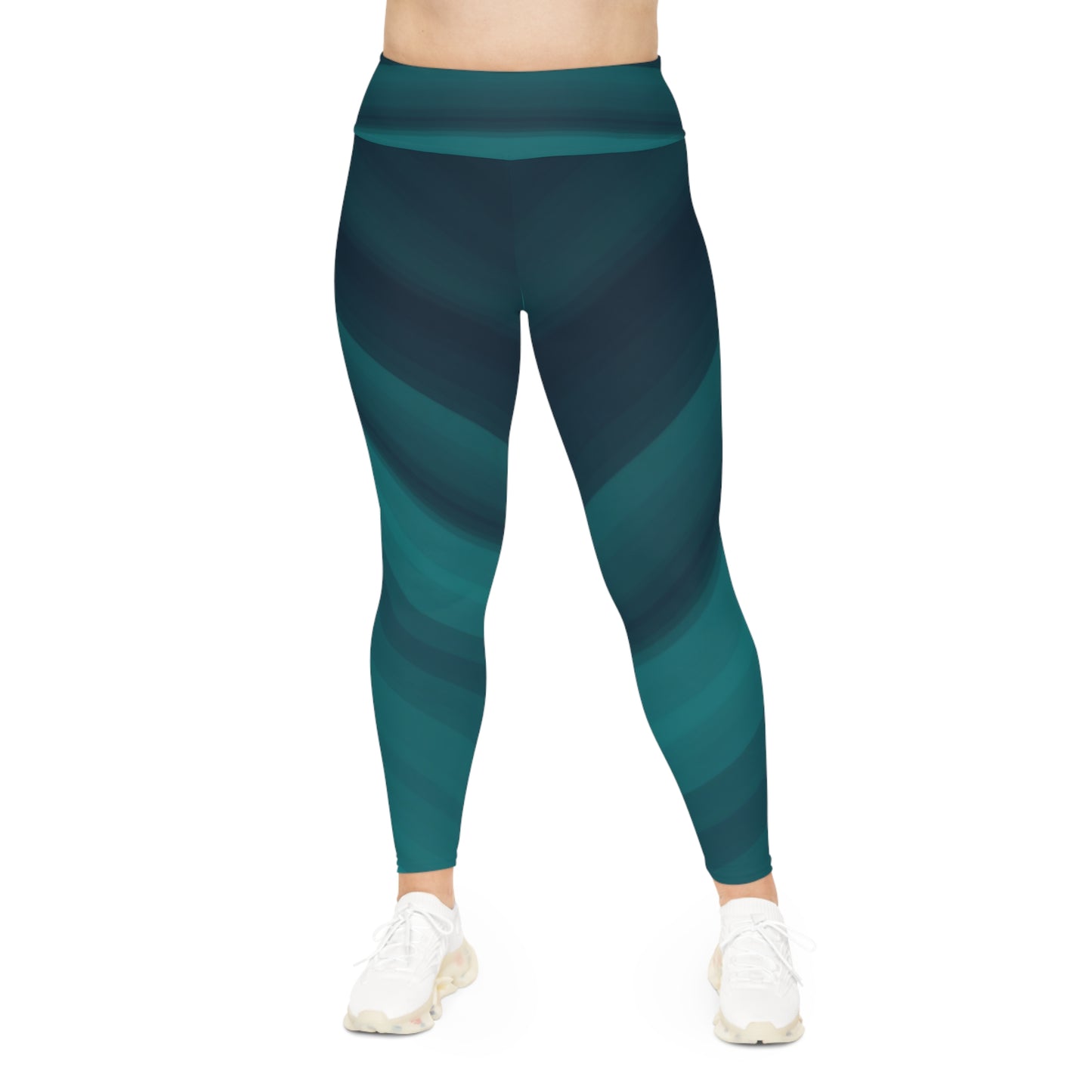 Onyx Aqua Tide - Plus Size Leggings