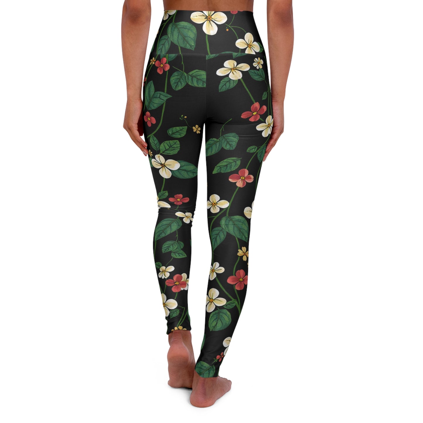 Vine Blossoms - Women's High Waisted Yoga Leggings