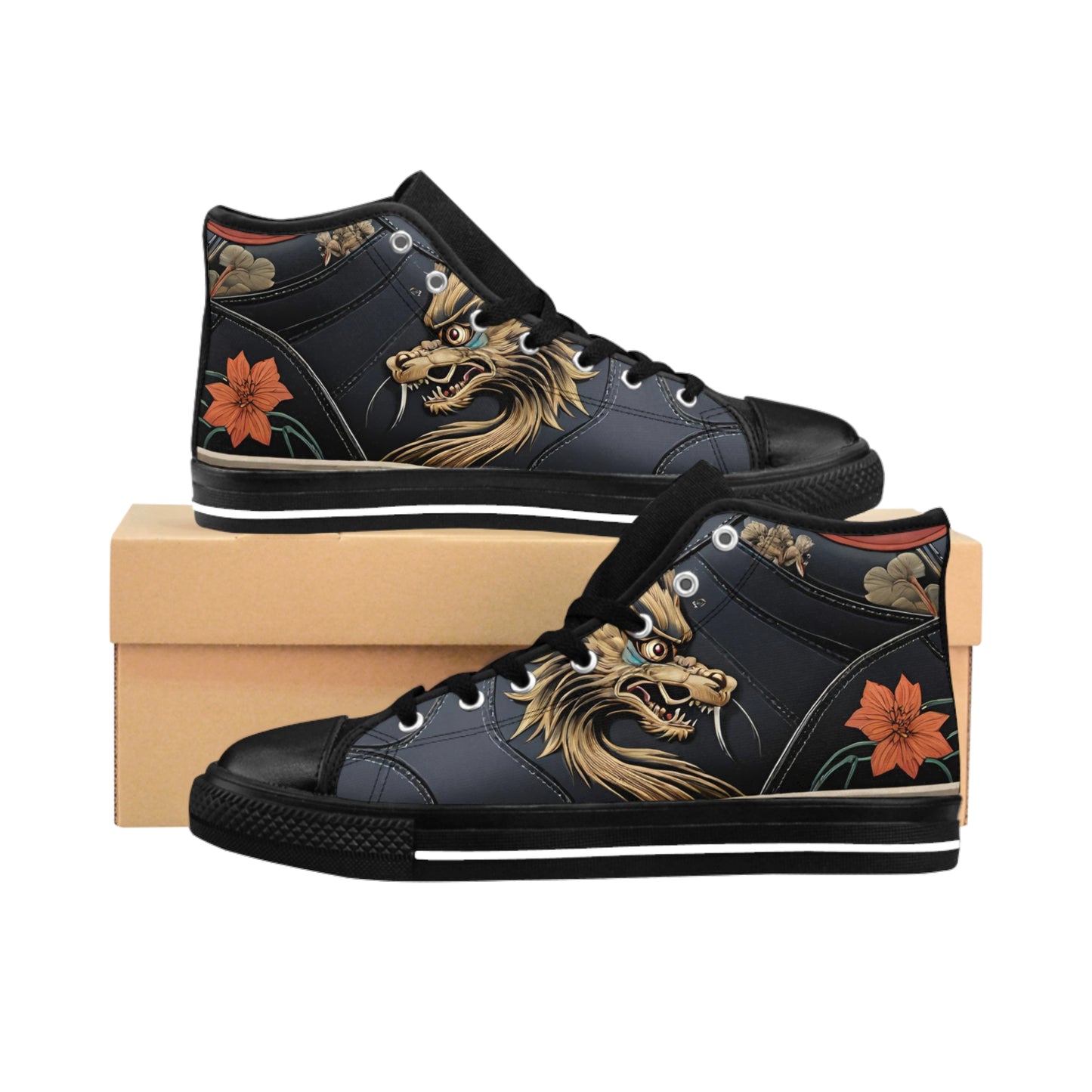 Black Dragon High-Top Sneakers